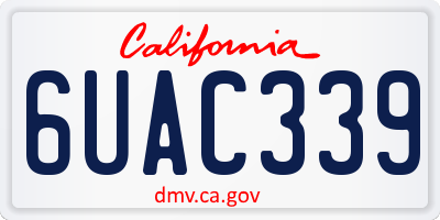 CA license plate 6UAC339