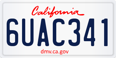 CA license plate 6UAC341