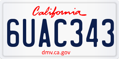 CA license plate 6UAC343