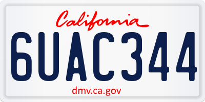 CA license plate 6UAC344