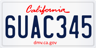 CA license plate 6UAC345