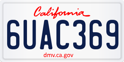 CA license plate 6UAC369
