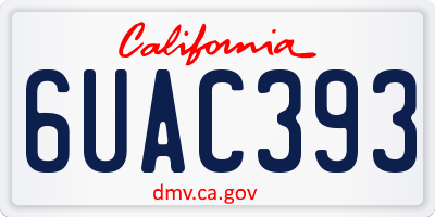 CA license plate 6UAC393