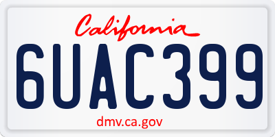 CA license plate 6UAC399