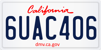 CA license plate 6UAC406