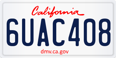 CA license plate 6UAC408