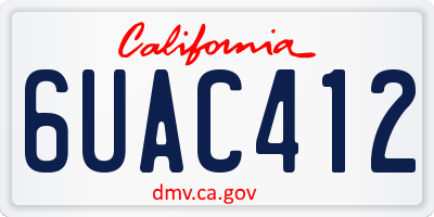 CA license plate 6UAC412