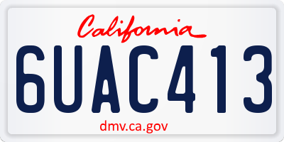 CA license plate 6UAC413