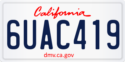 CA license plate 6UAC419
