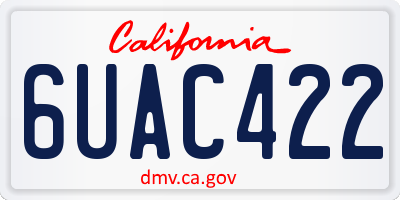CA license plate 6UAC422