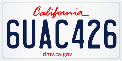 CA license plate 6UAC426