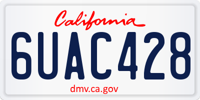CA license plate 6UAC428