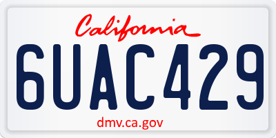 CA license plate 6UAC429