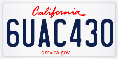 CA license plate 6UAC430