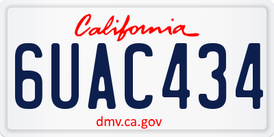 CA license plate 6UAC434