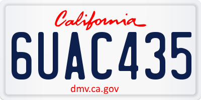 CA license plate 6UAC435
