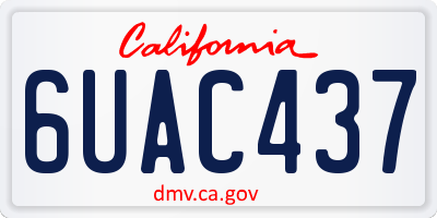 CA license plate 6UAC437