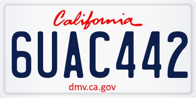 CA license plate 6UAC442
