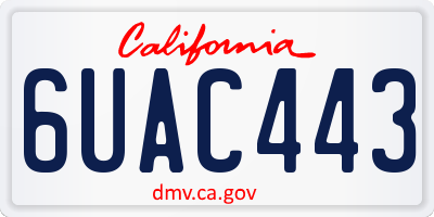 CA license plate 6UAC443