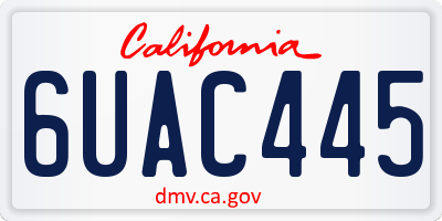 CA license plate 6UAC445