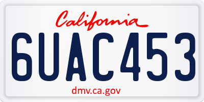 CA license plate 6UAC453