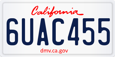 CA license plate 6UAC455