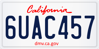 CA license plate 6UAC457