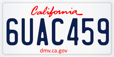 CA license plate 6UAC459