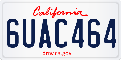 CA license plate 6UAC464