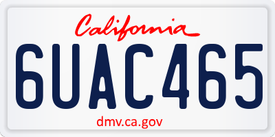 CA license plate 6UAC465