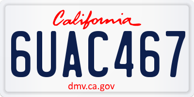 CA license plate 6UAC467