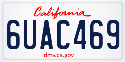 CA license plate 6UAC469