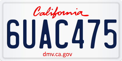 CA license plate 6UAC475