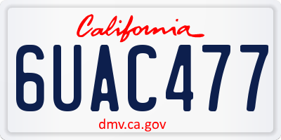 CA license plate 6UAC477