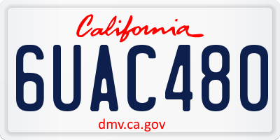 CA license plate 6UAC480