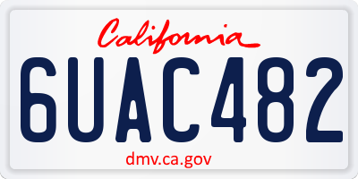 CA license plate 6UAC482
