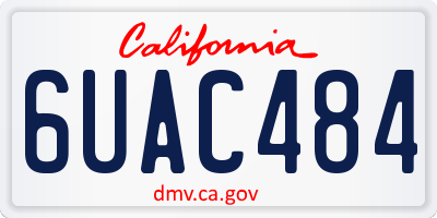 CA license plate 6UAC484