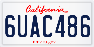 CA license plate 6UAC486