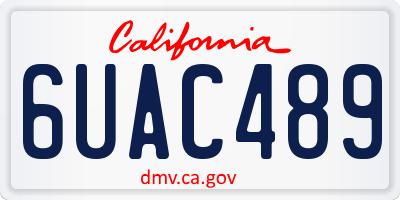 CA license plate 6UAC489