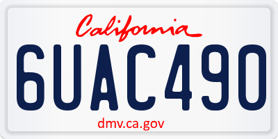 CA license plate 6UAC490
