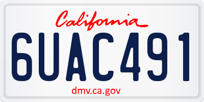 CA license plate 6UAC491