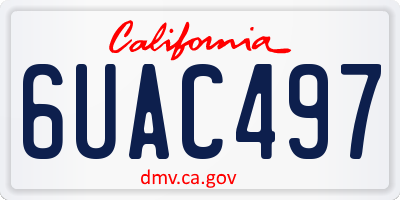 CA license plate 6UAC497