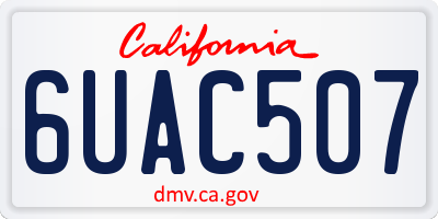 CA license plate 6UAC507