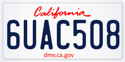 CA license plate 6UAC508