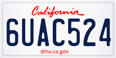 CA license plate 6UAC524