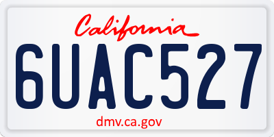 CA license plate 6UAC527