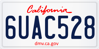 CA license plate 6UAC528