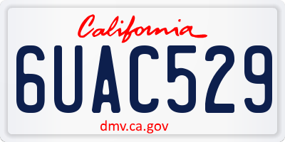 CA license plate 6UAC529