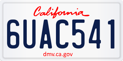 CA license plate 6UAC541