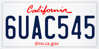 CA license plate 6UAC545